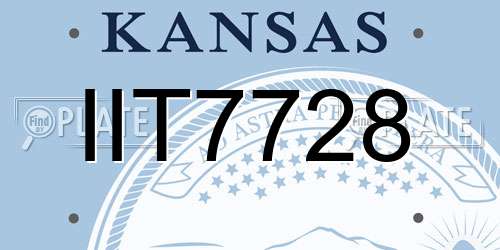 IIT7728 Kansas License Plate