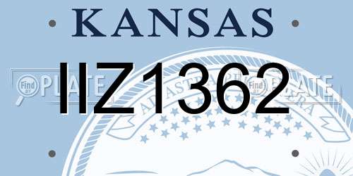 IIZ1362 Kansas License Plate