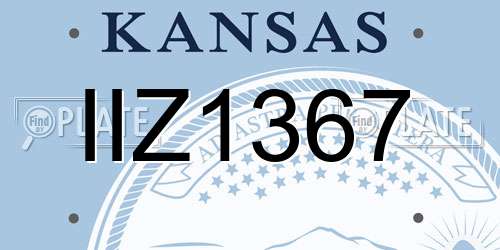IIZ1367 Kansas License Plate