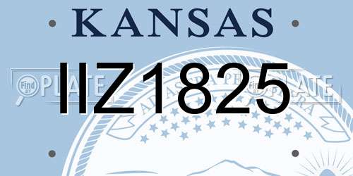 IIZ1825 Kansas License Plate