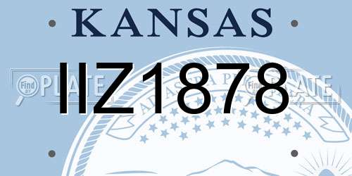 IIZ1878 Kansas License Plate
