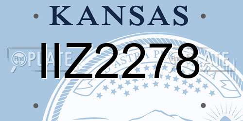IIZ2278 Kansas License Plate