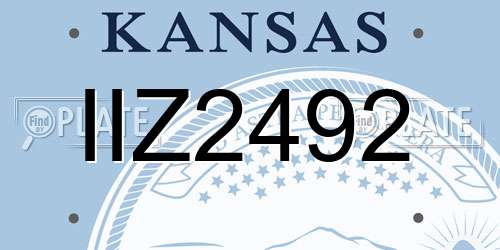 IIZ2492 Kansas License Plate