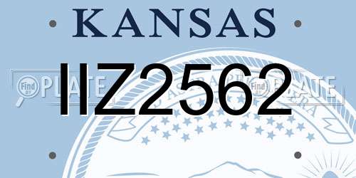 IIZ2562 Kansas License Plate