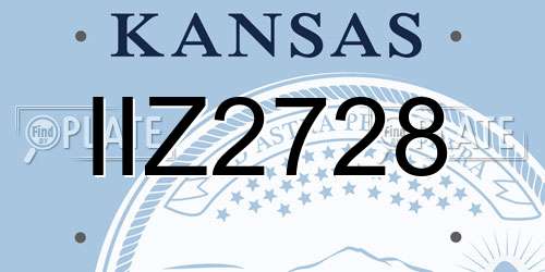 IIZ2728 Kansas License Plate