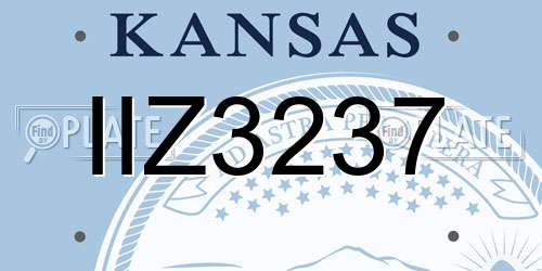 IIZ3237 Kansas License Plate