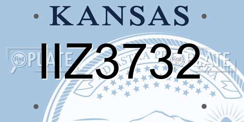IIZ3732 Kansas License Plate