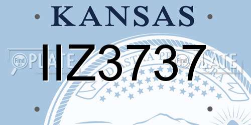 IIZ3737 Kansas License Plate