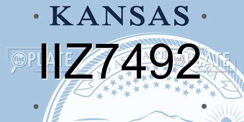IIZ7492 Kansas License Plate