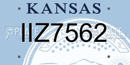 IIZ7562 Kansas License Plate