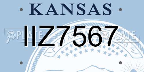 IIZ7567 Kansas License Plate
