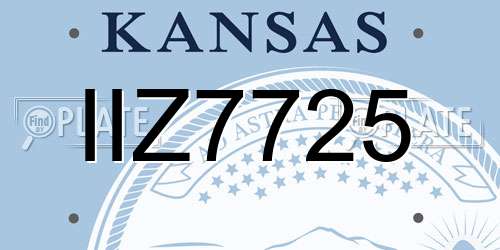 IIZ7725 Kansas License Plate