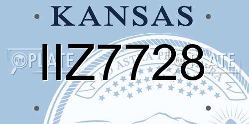 IIZ7728 Kansas License Plate