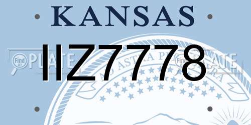 IIZ7778 Kansas License Plate