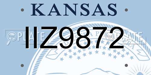 IIZ9872 Kansas License Plate