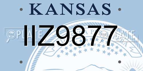 IIZ9877 Kansas License Plate