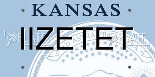 IIZETET Kansas License Plate