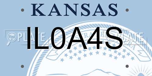 IL0A4S Kansas License Plate