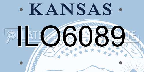 ILO6089 Kansas License Plate