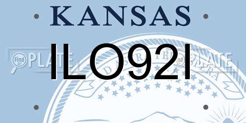 ILO92I Kansas License Plate