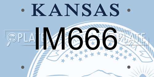 IM666 Kansas License Plate