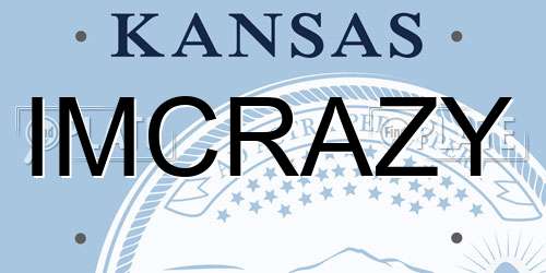 IMCRAZY Kansas License Plate