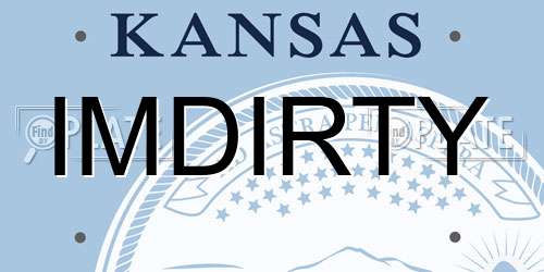 IMDIRTY Kansas License Plate