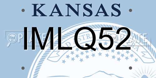 IMLQ52 Kansas License Plate