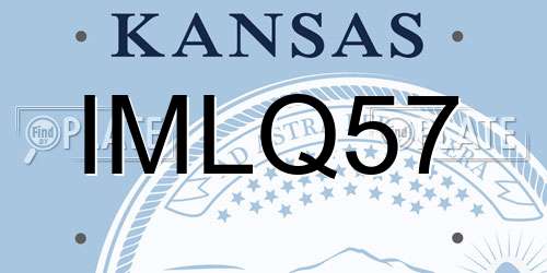 IMLQ57 Kansas License Plate