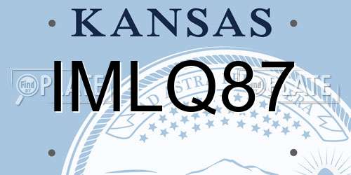 IMLQ87 Kansas License Plate