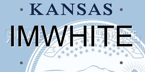 IMWHITE Kansas License Plate