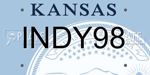 INDY98 Kansas License Plate
