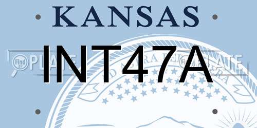 INT47A Kansas License Plate