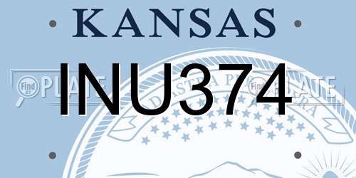 INU374 Kansas License Plate
