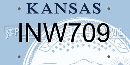 INW709 Kansas License Plate