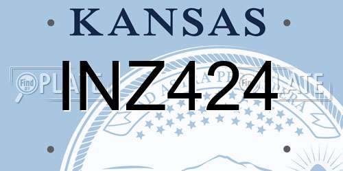 INZ424 Kansas License Plate