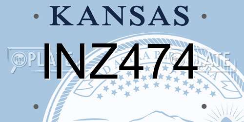 INZ474 Kansas License Plate