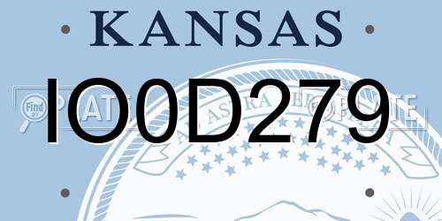 IO0D279 Kansas License Plate