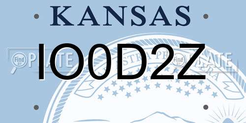 IO0D2Z Kansas License Plate