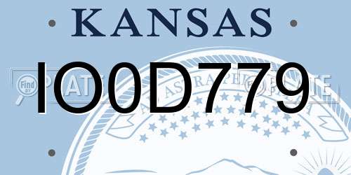 IO0D779 Kansas License Plate