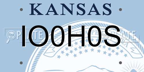 IO0H0S Kansas License Plate