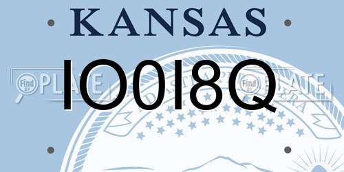 IO0I8Q Kansas License Plate