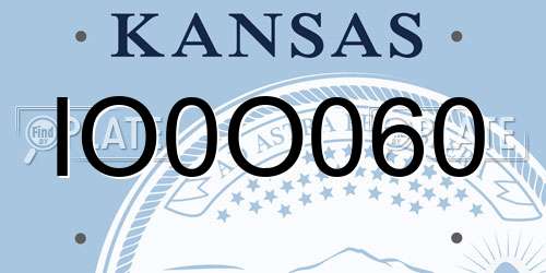 IO0O060 Kansas License Plate