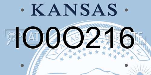 IO0O216 Kansas License Plate