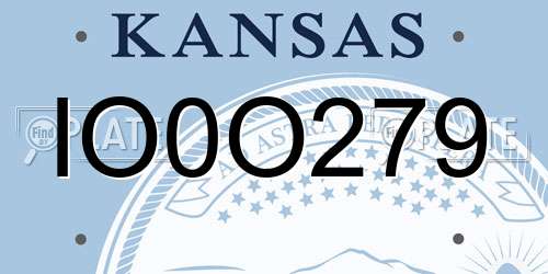 IO0O279 Kansas License Plate