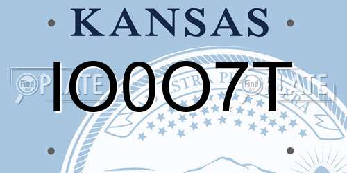 IO0O7T Kansas License Plate