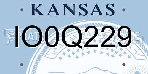 IO0Q229 Kansas License Plate