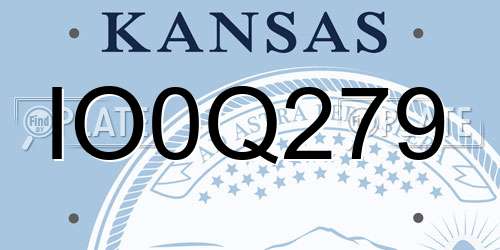 IO0Q279 Kansas License Plate