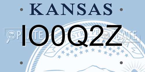 IO0Q2Z Kansas License Plate