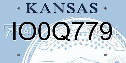 IO0Q779 Kansas License Plate